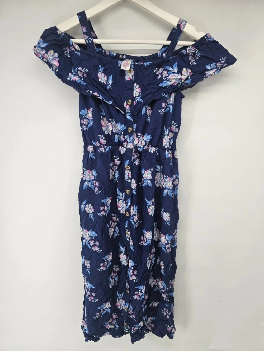 NWT Girls Justice Sun Dress / Maxi Dress Size S (7-8) Spring Blue Floral Long